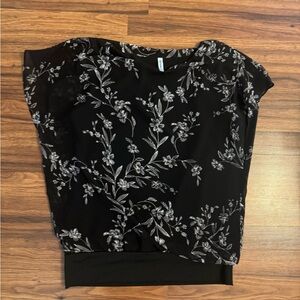 Floral Black Top
